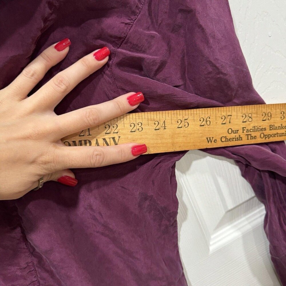 Cocon Commerz PRIVATSACHEN 100% Silk Burgundy Blouse Long Sleeve‎ - Picture 7 of 8